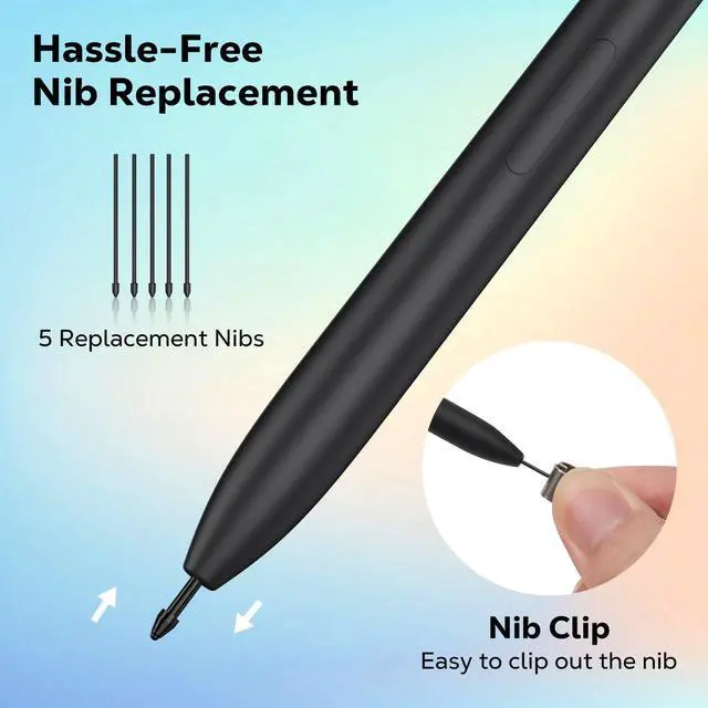 Alt view image 6 of 7 - Galaxy Tab S10 S9 FE S Pen for  Galaxy Tab S6 Lite/S7/S8/S9/S10 S Pen Replacement + Free 5 Tips for  Galaxy Tab S6 Lite Pen Black