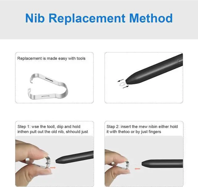 Alt view image 7 of 7 - 10 PCS Tips/Nibs Replacement for  Galaxy Tab S9/S9FE+/S9 Ultra S8/S8+/S8 Ultra S7/S7+/S7 FE S6/S6 Lite Note20/10/10 Plus/10 Lite S21/S22/S23/S24/S25 Ultra S Pen Kindle Scribe Pen