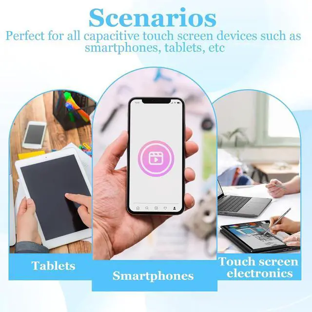 Alt view image 5 of 7 - 40 Pcs Silicone Stylus Pen Tips 0.24inch (6mm) Stylus Replacement Tips Pen Tip Styluses Pens Pencil Tip for Capacitive Styluses Pens Touchscreen Tablet Universal Styluss Ends (Black)