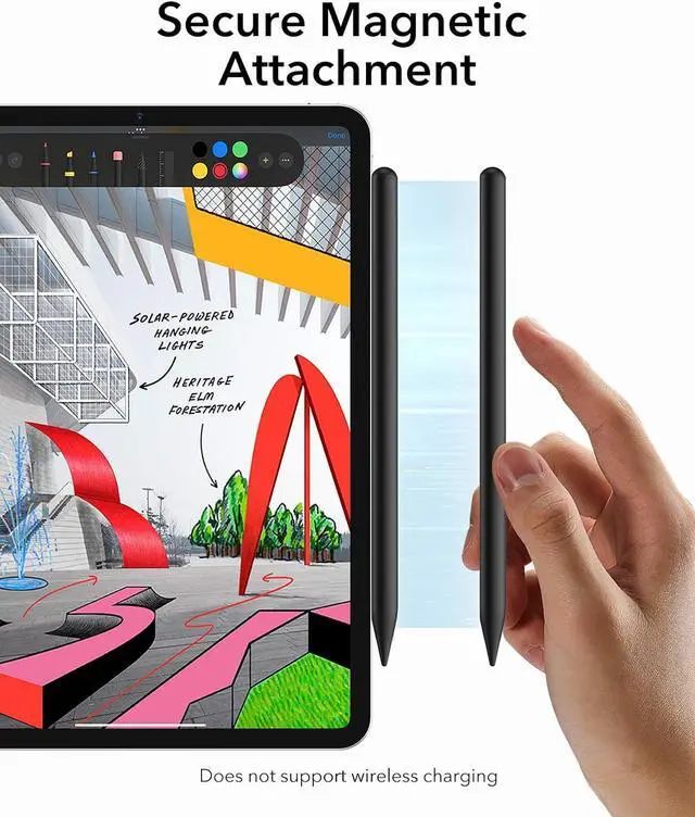 Alt view image 6 of 7 - Stylus Pen for iPad 2018-2025 Tilt Sensitivity Palm Rejection Compatible with iPad 11th(A16)/10th Generation iPad Air 11/13 iPad Pro 11/12.9/13 iPad mini 6/5 Black