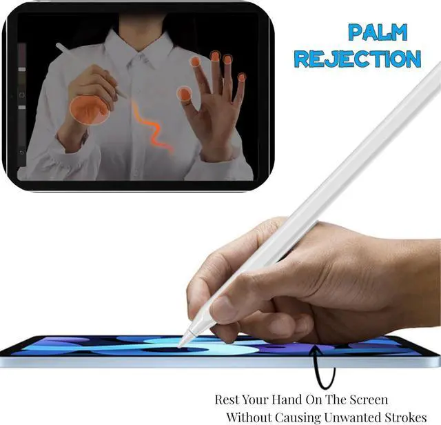 Alt view image 3 of 7 - Stylus Pen for iPad Fast Charge Active Stylus with Bluetooth Tilt Sensitivity & Palm Rejection Professional ipad Pencil Compatible for  iPad Pro 11 iPad Pro 12.9 iPad Air iPad Mini