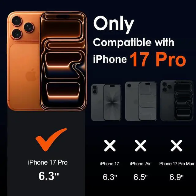 Alt view image 2 of 7 - 3-in-1 Clear Case Designed for iPhone 17 Pro 6.3 2025 with 2 Pack Tempered Glass Screen Protector Military Shockproof Hard Back Slim for iPhone 17 Pro Cover - Clear