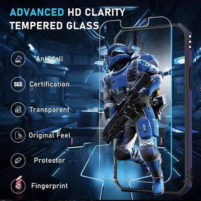 Alt view image 6 of 7 - Case for iPhone 12 & 12 Pro Phone Cover Built in Slide Camera Lens Cover+Screen Protector Heavy Duty Shockproof Full Body PhoneCase with Finger Ring Holder Kickstand Purple