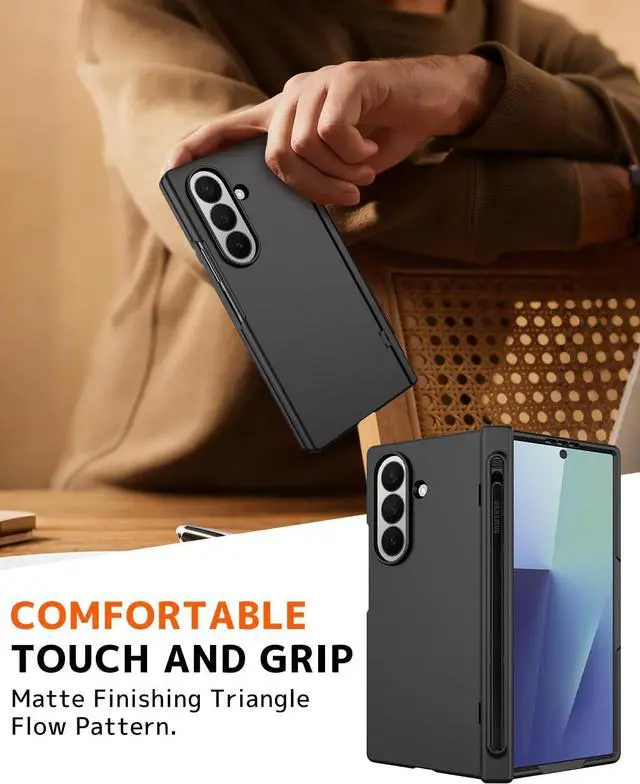 Alt view image 7 of 7 - Compatible with Magsafe for  Galaxy Z Fold 7 Case with S Pen Holder & Stylus Shockproof Full Hinge Screen Protector for  Z Fold 7 Phone Cover for Galaxy Fold 7 Case Magnetic Black