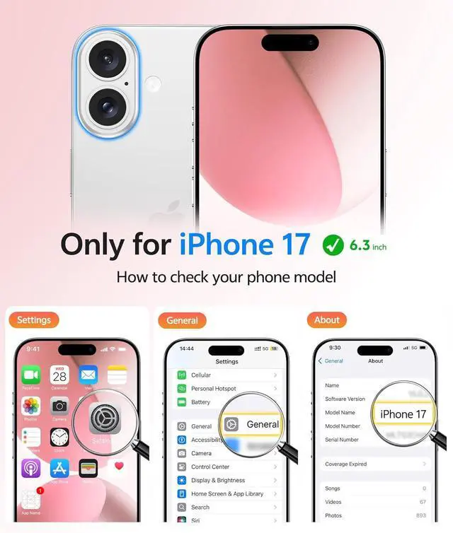 Alt view image 2 of 7 - for iPhone 17 Phone Case: Magnetic Translucent Matte [Full Covered Camera Protection] [Screen Protector] Military Grade Shockproof Slim Cover Drop Proof Protective Cases - Light Pink