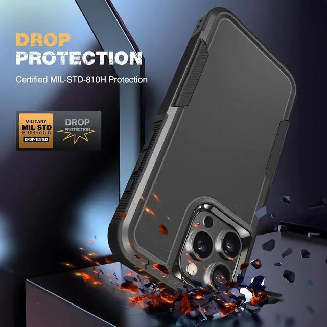 Alt view image 4 of 7 - Designed for iPhone 15 Pro Max Case [with Privacy Screen Protector] [Anti Spy] [Military Grade Drop Protection] Heavy Duty Full-Body Shockproof Phone Case Black