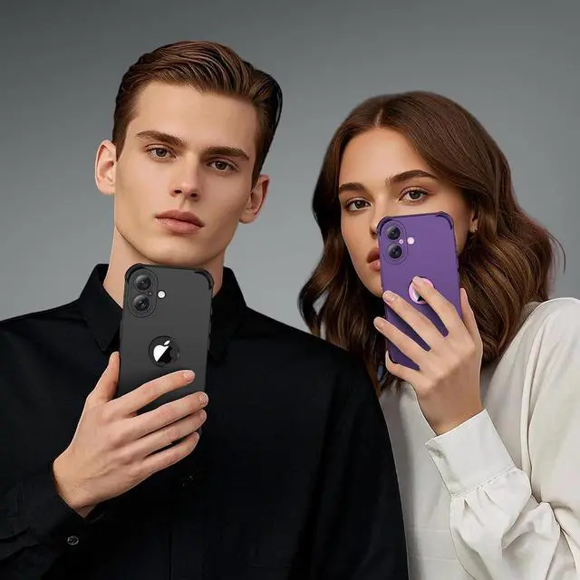 Alt view image 7 of 7 - for iPhone 16 Case with 2 x Screen Protectors (15FT Military Drop Protection)(Full Camera Protection) Full Body Shockproof Bumper Anti Scratch Slim Phone Case for iPhone 16 - Purple