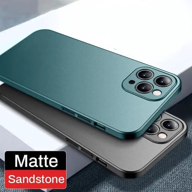 Alt view image 2 of 7 - Compatible with iPhone Case Luxury Matte Hard PC Slim Fit Ultra Thin Lightweight Camera Lens Protection Soft Shockproof Cover Phone Case (Grey iPhone 12)