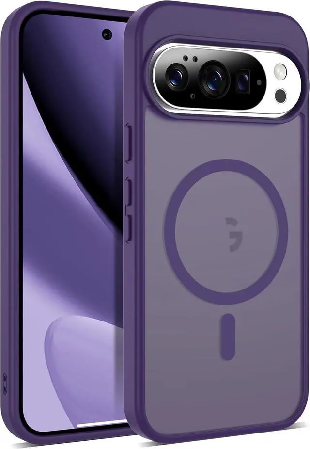 Main image of Compatible with Google Pixel 10 Case & Google Pixel 10 Pro Case with Magnetic [Compatible with Mag-Safe] Slim Translucent Matte Phone Cases with Anti-Fingerprint Tech Purple