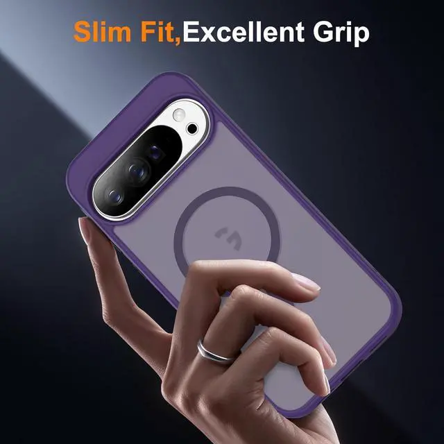 Alt view image 6 of 7 - Compatible with Google Pixel 10 Case & Google Pixel 10 Pro Case with Magnetic [Compatible with Mag-Safe] Slim Translucent Matte Phone Cases with Anti-Fingerprint Tech Purple