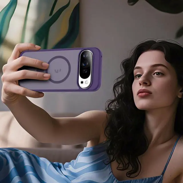 Alt view image 7 of 7 - Compatible with Google Pixel 10 Case & Google Pixel 10 Pro Case with Magnetic [Compatible with Mag-Safe] Slim Translucent Matte Phone Cases with Anti-Fingerprint Tech Purple