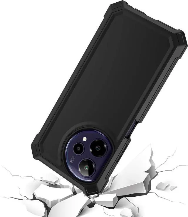 Alt view image 4 of 7 - for Cricket iCon Plus 2026 Phone Case/Att Verge 2 Phone Case with Screen Protector [Front Silicone Bumper+Frosted PC Back] Full Body Protection with Rugged Shockproof Military Grade Corner Black