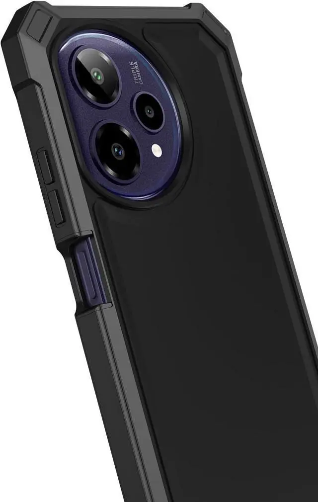 Alt view image 5 of 7 - for Cricket iCon Plus 2026 Phone Case/Att Verge 2 Phone Case with Screen Protector [Front Silicone Bumper+Frosted PC Back] Full Body Protection with Rugged Shockproof Military Grade Corner Black