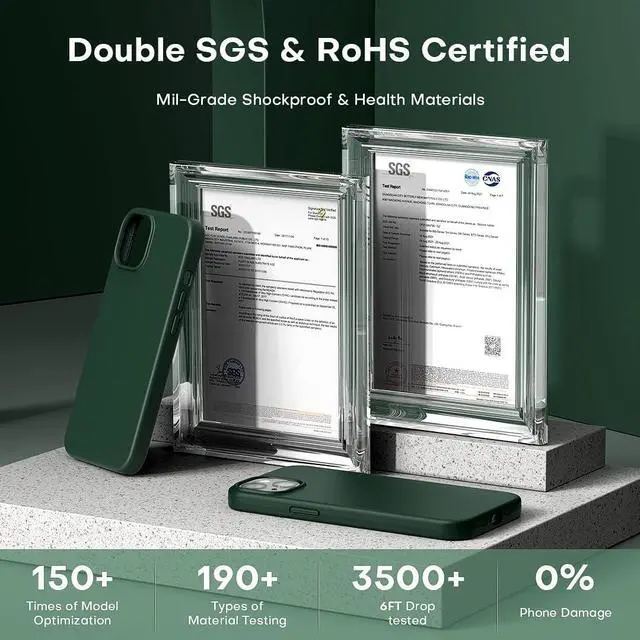 Alt view image 5 of 6 - for iPhone 13 Case Slim Silicone Case for iPhone 13 6.1 Inch Precise Fit Anti-Slip Drop Protection Alpine Green