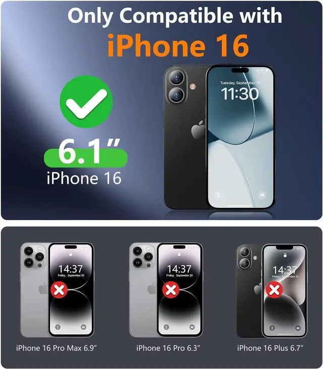 Alt view image 2 of 7 - Designed for iPhone 16 Case Magnetic [Compatible with Magsafe][Military Grade Drop Protection] Dropproof Heavy Duty Tough Rugged Shockproof Phone Case for iPhone 16 (6.1)-Purple