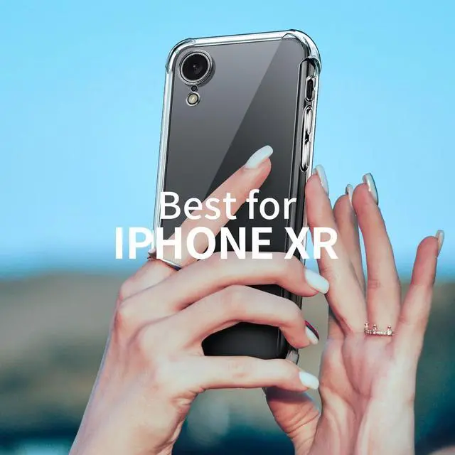 Alt view image 2 of 7 - for iPhone XR 6.1-Inch Case Shockproof TPU Clear Cover with 2 Pack Tempered Glass Screen Protectors & Leather Kickstand (3M Adhesive Mount) for Stand/Horizontal Viewing Clear