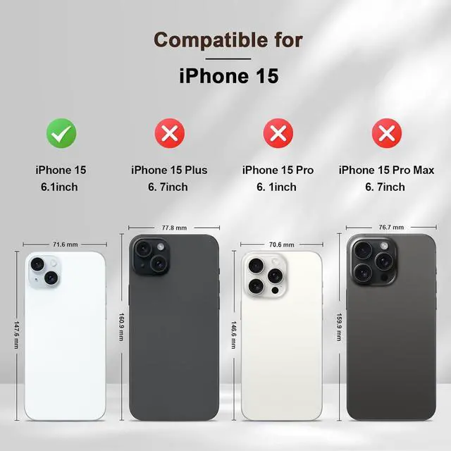 Alt view image 2 of 7 - Flip Wallet Case for iPhone 15 Leather Magnetic Folio Cover with Card Holder Kickstand - TPU Shockproof Durable Protective Phone Case Brown