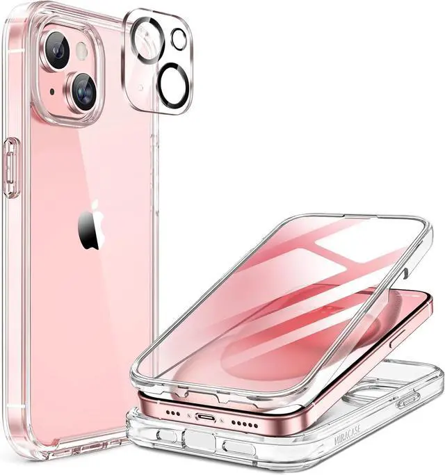 Main image of for iPhone 15 Case Clear Full-Body Built-in Glass Screen Protector &Camera Protector Military Drop Proof 15 Phone Case 360 Degree Shockproof Protective Cover Bumper 6.1 inch Clear