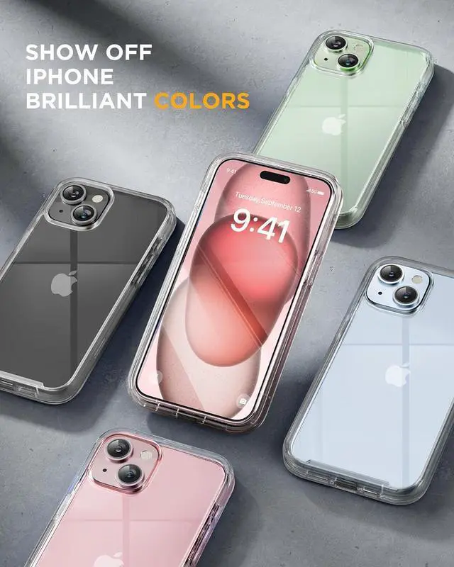 Alt view image 6 of 7 - for iPhone 15 Case Clear Full-Body Built-in Glass Screen Protector &Camera Protector Military Drop Proof 15 Phone Case 360 Degree Shockproof Protective Cover Bumper 6.1 inch Clear