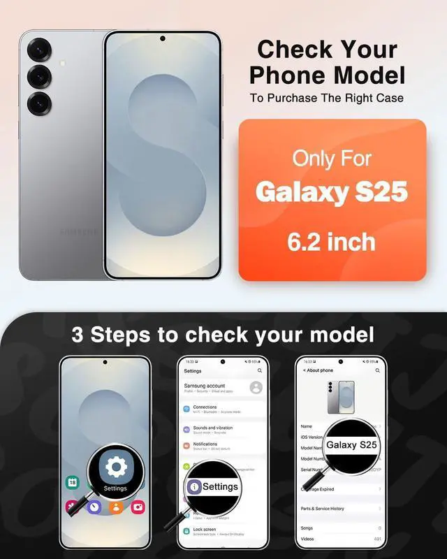 Alt view image 6 of 7 - [4 in 1] Magnetic for  Galaxy S25 Case 2 Pics Privacy Screen Protectors and 1 Pic Camera Protector Fit for MagSafe Military Grade Shockproof Translucent Matte Galaxy S25 Cover 6.2 Black