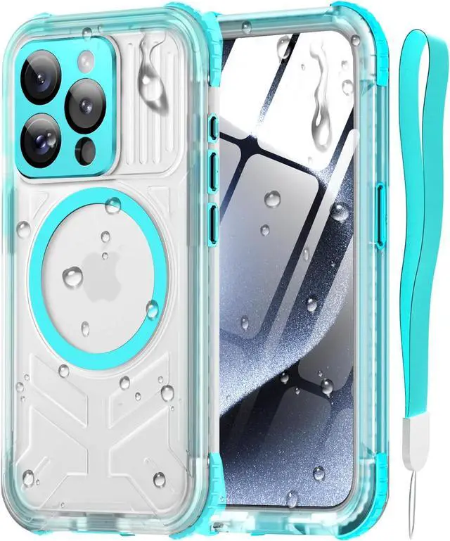 Main image of for iPhone 15 Pro Max Waterproof Case with Magsafe Screen Protector Lanyard IP68 Military Full Body Shockproof for Water Sports Outdoor Work Funda para 15 Pro Max Impermeable 6.7 Teal