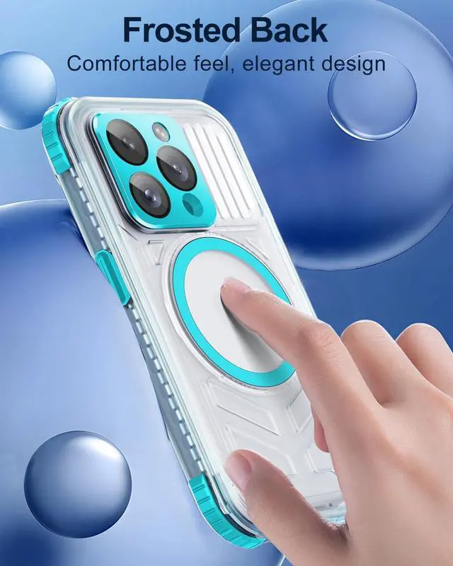 Alt view image 5 of 6 - for iPhone 15 Pro Max Waterproof Case with Magsafe Screen Protector Lanyard IP68 Military Full Body Shockproof for Water Sports Outdoor Work Funda para 15 Pro Max Impermeable 6.7 Teal