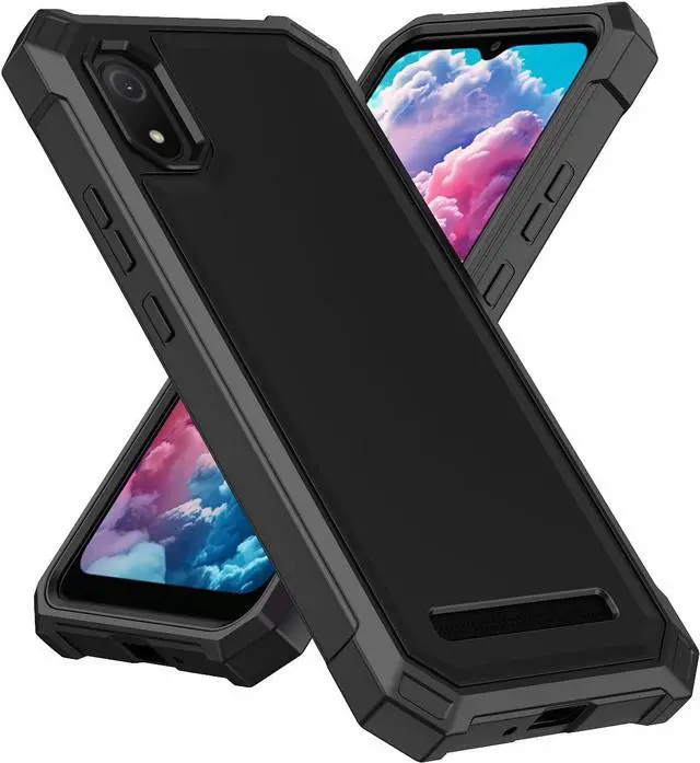 Alt view image 6 of 7 - for Cloud Mobile Stratus C8 Phone Case with Tempered Glass Screen Protector Slim Soft Silicone Full-Body Protective Cover (Cloud Mobile Stratus C8 Black)