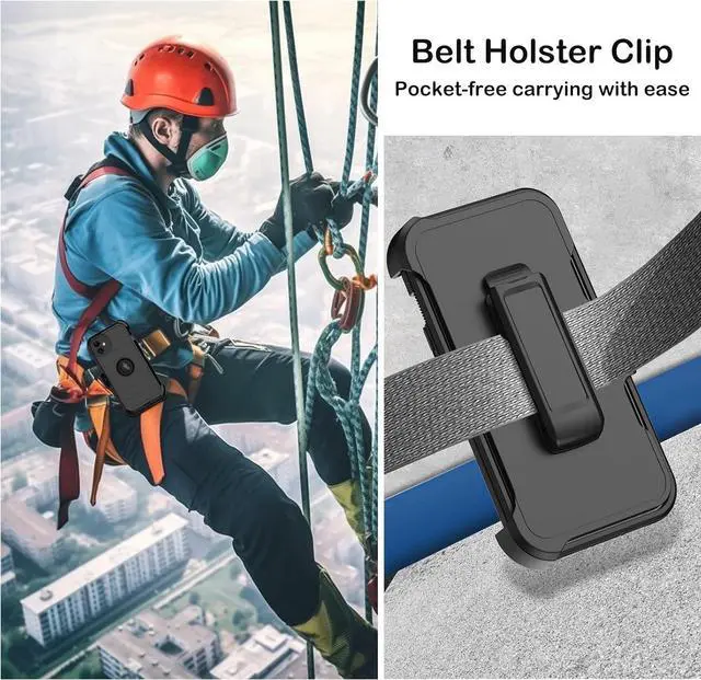 Alt view image 6 of 7 - for iPhone 11 Case with Belt Clip Holster Built-in Screen Protector Heavy Duty Shockproof Drop Protection Military Grade Durable Phone Cover with Kickstand for  iPhone 11 (Black)