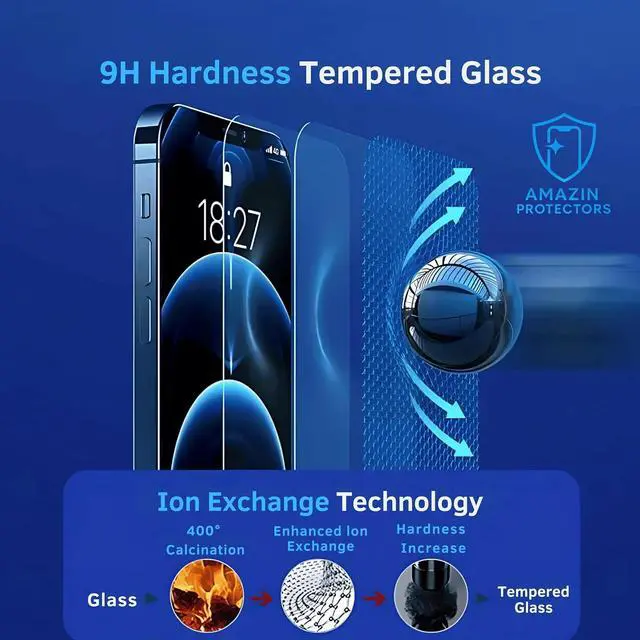 Alt view image 2 of 7 - 3 Pack Tempered Glass Screen Protector for iPhone 14 Plus [6.7 Inch] + Clear Case [Compatible with MagSafe] Magnetic Wireless Charging + 3 Pack Camera Lens Protector [7in1 Care Kit]