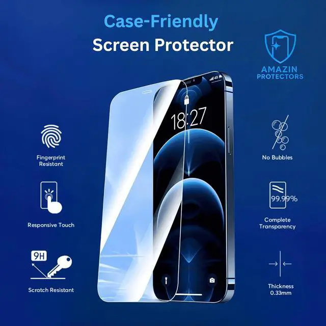 Alt view image 3 of 7 - 3 Pack Tempered Glass Screen Protector for iPhone 14 Plus [6.7 Inch] + Clear Case [Compatible with MagSafe] Magnetic Wireless Charging + 3 Pack Camera Lens Protector [7in1 Care Kit]