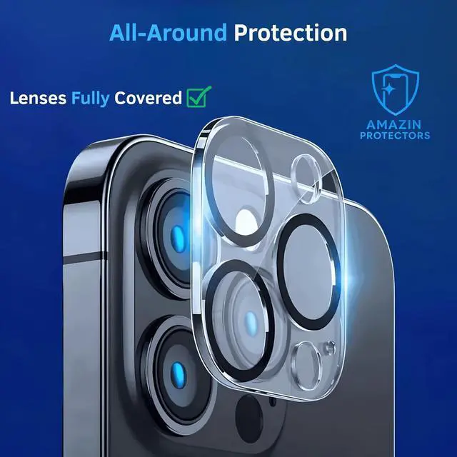 Alt view image 4 of 7 - 3 Pack Tempered Glass Screen Protector for iPhone 14 Plus [6.7 Inch] + Clear Case [Compatible with MagSafe] Magnetic Wireless Charging + 3 Pack Camera Lens Protector [7in1 Care Kit]