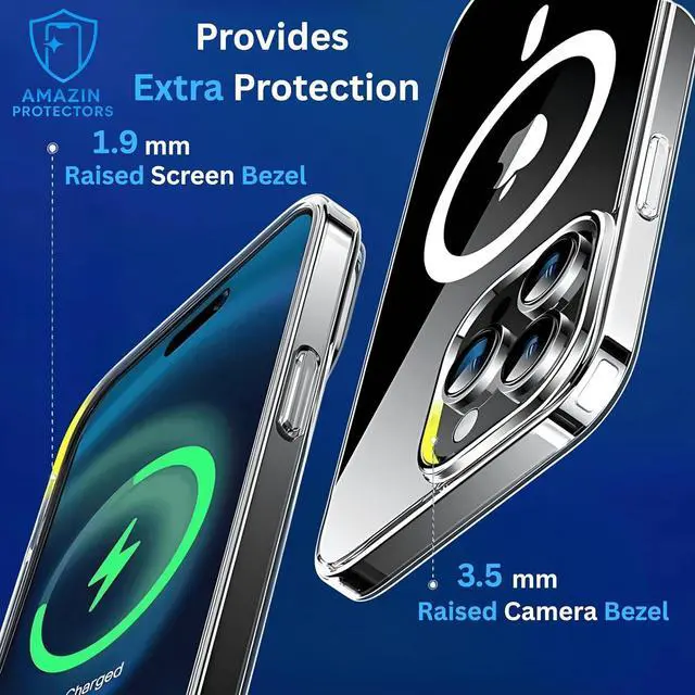 Alt view image 5 of 7 - 3 Pack Tempered Glass Screen Protector for iPhone 14 Plus [6.7 Inch] + Clear Case [Compatible with MagSafe] Magnetic Wireless Charging + 3 Pack Camera Lens Protector [7in1 Care Kit]