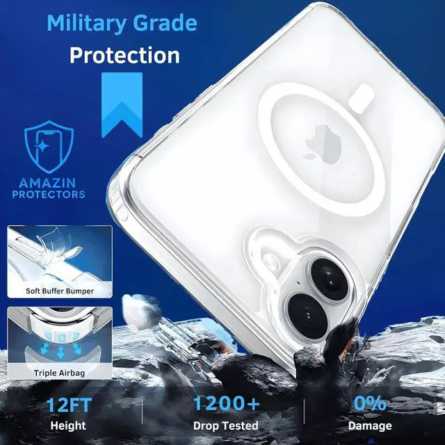 Alt view image 6 of 7 - 3 Pack Tempered Glass Screen Protector for iPhone 14 Plus [6.7 Inch] + Clear Case [Compatible with MagSafe] Magnetic Wireless Charging + 3 Pack Camera Lens Protector [7in1 Care Kit]