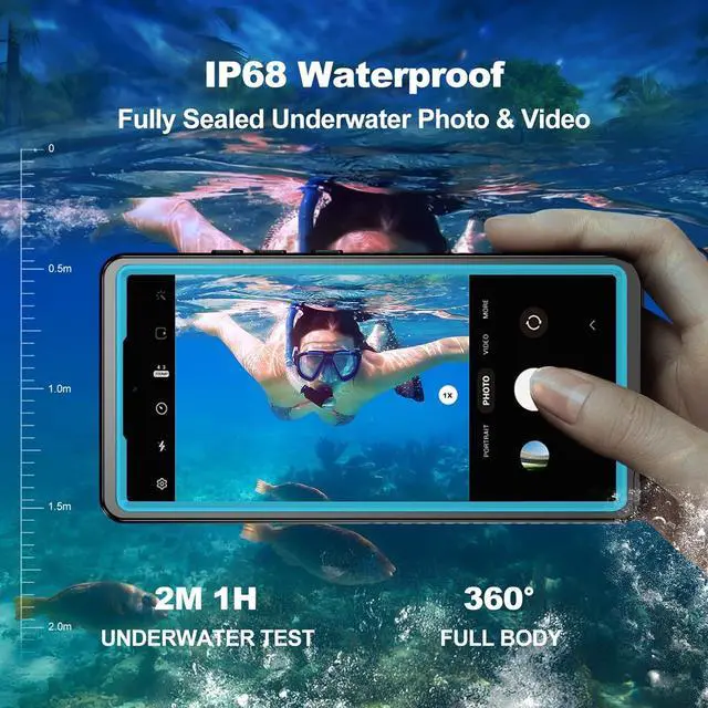 Alt view image 3 of 7 - for  Galaxy S23 Ultra Waterproof Case with Magsafe Built-in Magnetic & Screen Protector IP68 Certified Full Body Shockproof for Water Sports Underwater Photography 6.8 Blue