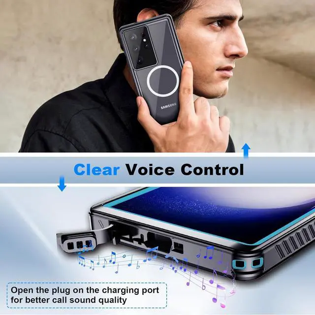 Alt view image 7 of 7 - for  Galaxy S23 Ultra Waterproof Case with Magsafe Built-in Magnetic & Screen Protector IP68 Certified Full Body Shockproof for Water Sports Underwater Photography 6.8 Blue