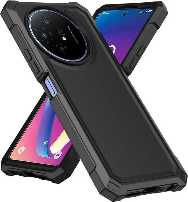 Alt view image 6 of 7 - for TCL 50 XL 5G Phone Case/TCL 50 XL NXTPAPER 5G Case with Tempered Glass Screen Protector Slim Soft Silicone Full-Body Protective Case (Black)