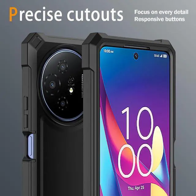 Alt view image 5 of 7 - for TCL 50 XL 5G Phone Case/TCL 50 XL NXTPAPER 5G Case with Tempered Glass Screen Protector Slim Soft Silicone Full-Body Protective Case (Black)