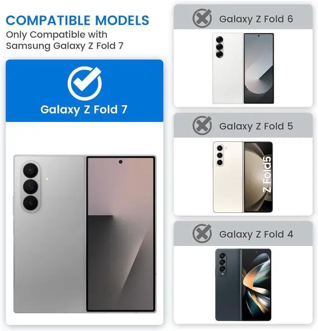 Alt view image 2 of 7 - Case for Galaxy Z Fold 7 with [Hinge Protection][Tempered Glass Privacy Screen Protector] Compatible with MagSafe Magnetic Anti-Spy Shockproof Cover for  Galaxy Z Fold 7 - Blue