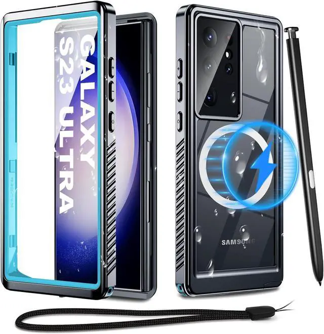 Main image of for  Galaxy S23 Ultra Waterproof Case with Magsafe Built-in Magnetic & Screen Protector IP68 Certified Full Body Shockproof for Water Sports Underwater Photography 6.8 Blue