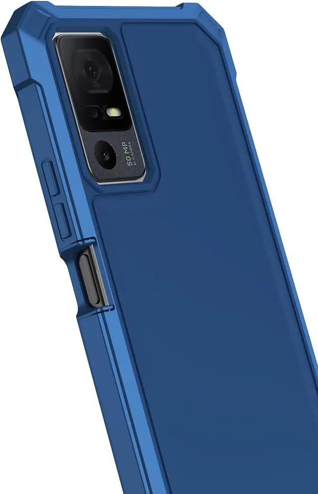 Alt view image 3 of 7 - for Jitterbug Smart 4 Case/TCL 40XL/TCL 40T/TCL 505 Phone Case with Screen Protector Frosted PC Back Front Soft Silicone Bumper Military Grade Protection Cover for Jitterbug 4/TCL 40 XL/TCL 40 T Blue