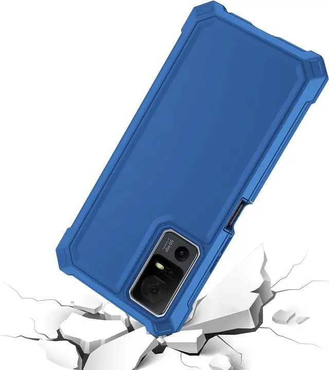 Alt view image 4 of 7 - for Jitterbug Smart 4 Case/TCL 40XL/TCL 40T/TCL 505 Phone Case with Screen Protector Frosted PC Back Front Soft Silicone Bumper Military Grade Protection Cover for Jitterbug 4/TCL 40 XL/TCL 40 T Blue