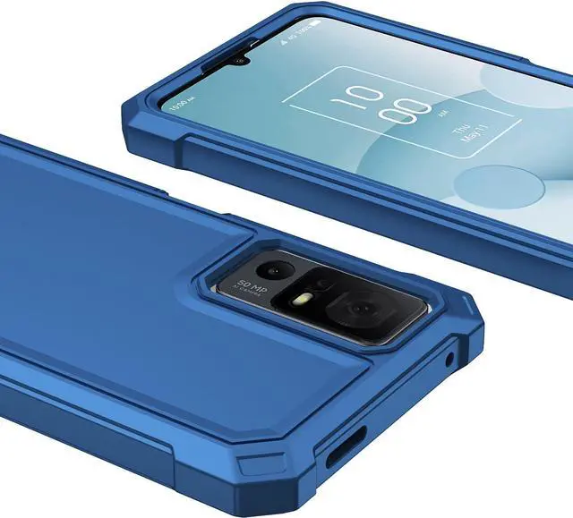 Alt view image 5 of 7 - for Jitterbug Smart 4 Case/TCL 40XL/TCL 40T/TCL 505 Phone Case with Screen Protector Frosted PC Back Front Soft Silicone Bumper Military Grade Protection Cover for Jitterbug 4/TCL 40 XL/TCL 40 T Blue