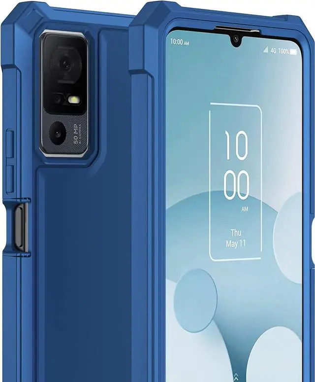 Alt view image 7 of 7 - for Jitterbug Smart 4 Case/TCL 40XL/TCL 40T/TCL 505 Phone Case with Screen Protector Frosted PC Back Front Soft Silicone Bumper Military Grade Protection Cover for Jitterbug 4/TCL 40 XL/TCL 40 T Blue