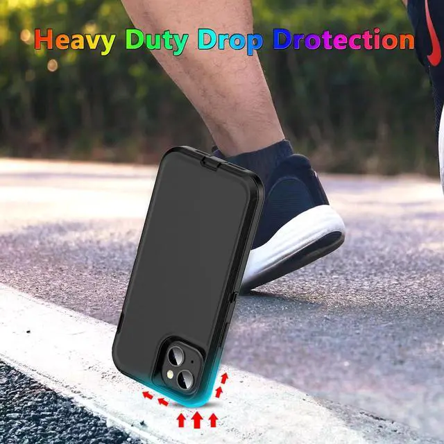 Alt view image 6 of 7 - Heavy Duty Made for iPhone 15 Plus Case with Tempered Glass Screen Camera Lens Protector 3-Layer Full Body Protection - Shockproof Dustproof Cover for 15 Plus Phone Case 6.7 (Black)