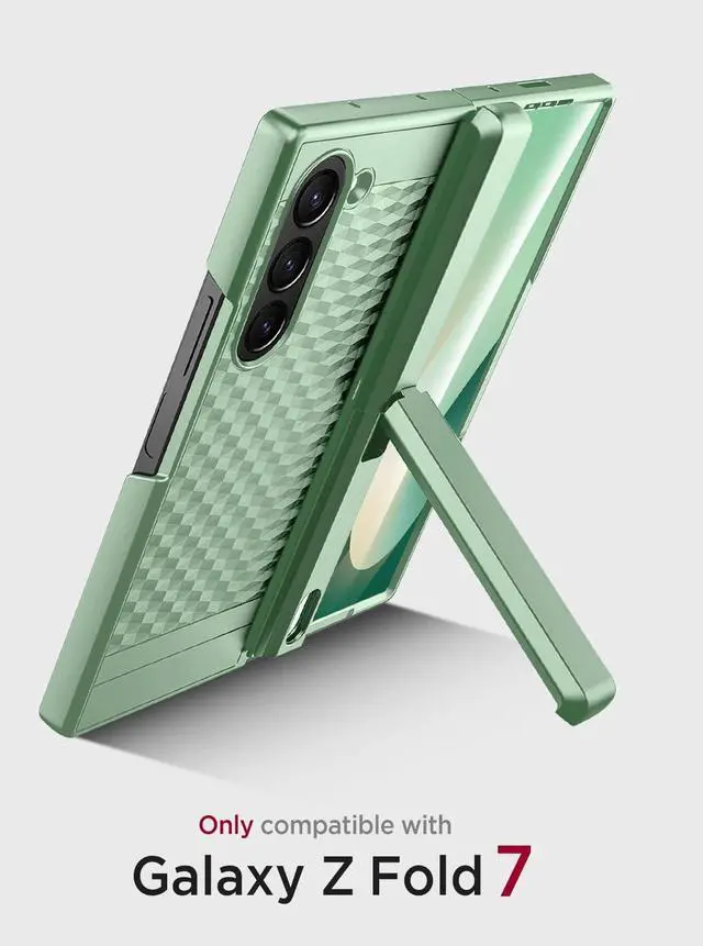 Alt view image 2 of 6 - for  Fold 7 Case with Screen Protector Built-in Hinge Protection with Multiple Angle Kickstand Anti-Drop Screen Slim Durable Women Stand Case for  Z Fold 7 5G Mint