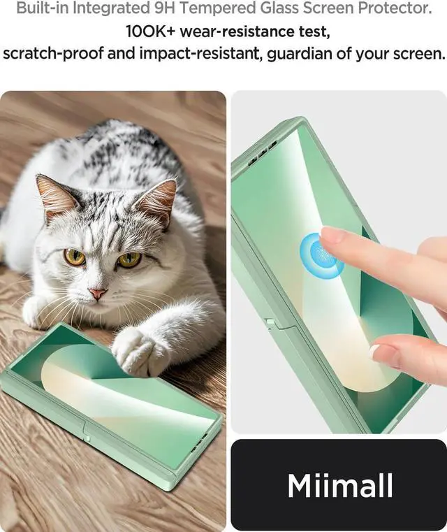 Alt view image 3 of 6 - for  Fold 7 Case with Screen Protector Built-in Hinge Protection with Multiple Angle Kickstand Anti-Drop Screen Slim Durable Women Stand Case for  Z Fold 7 5G Mint