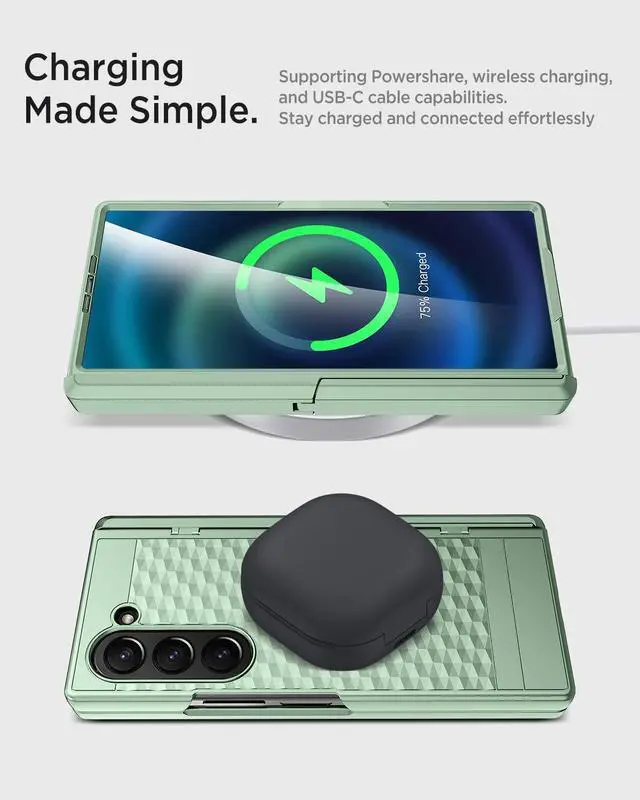 Alt view image 5 of 6 - for  Fold 7 Case with Screen Protector Built-in Hinge Protection with Multiple Angle Kickstand Anti-Drop Screen Slim Durable Women Stand Case for  Z Fold 7 5G Mint