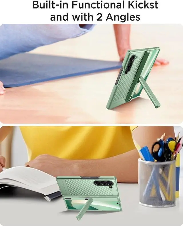 Alt view image 6 of 6 - for  Fold 7 Case with Screen Protector Built-in Hinge Protection with Multiple Angle Kickstand Anti-Drop Screen Slim Durable Women Stand Case for  Z Fold 7 5G Mint