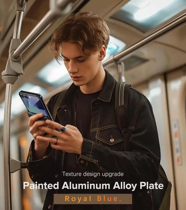 Alt view image 5 of 7 - for  Galaxy Z Flip 7 Case with Screen Protector Hinge Protection Phone Case for Z Flip 7 with Mag-Safe 360° Rotating Ring Holder Hard PC Shockproof Full Body Protective Cover (Blue)