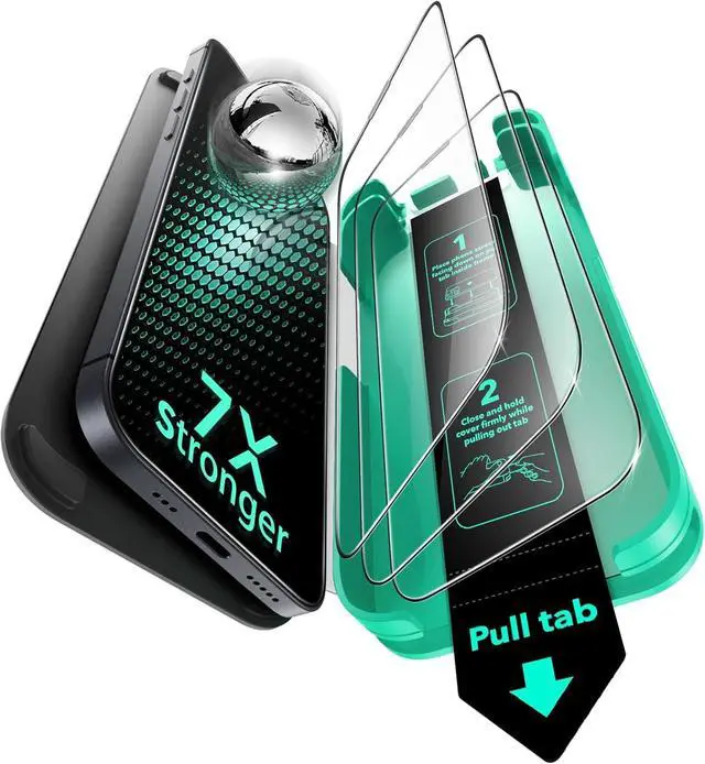 Main image of 3 Pack 9H+ Glass for iPhone 14 Pro Max Screen Protector [Military Grade Shatterproof & Longest Durable] Armorite Ultra-tough Full Coverage Tempered Glass with UltraFit Tray